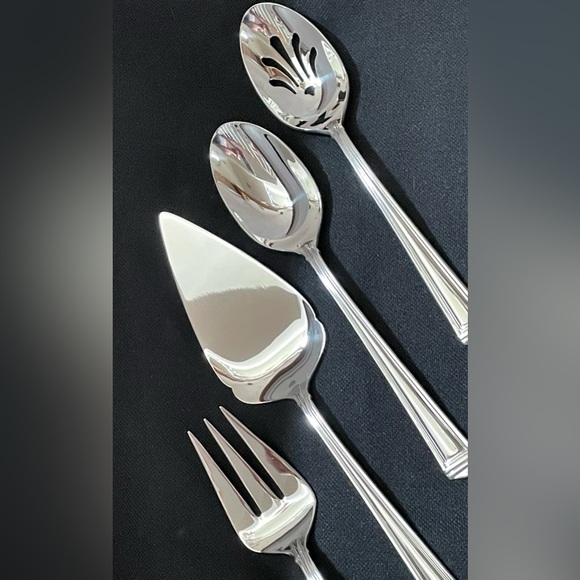 Lenox METROPOLITAN 18/10 Glossy NEW Server Set of 4: Fork,2 Spoons, Pie Pastry - Picture 3 of 14